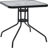 Decoways - Tuintafel 70x70x70 cm staal zwart