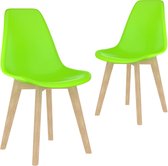 Decoways - Eetkamerstoelen 2 st kunststof groen