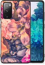 Hoesje Super als Moederdag Cadeau Geschikt voor Samsung Galaxy S20 FE Telefoontas met Zwarte rand Bosje Bloemen