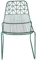 Stoel  - Ijzeren stoel turquoise  - zitting 45 cm hoog.  -  H74cm