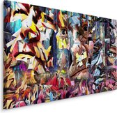 Schilderij - Kleurrijke Futuristische Abstractie, Premium Print