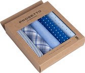 Zakdoeken - heren - blauw - cadeauverpakking