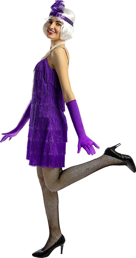 Funidelia | 1920s Flapper Kostuum voor vrouwen - Maat: XS - Paars