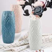 BaykaDecor - Luxe Scandinavische Vaas Imitatie Keramiek - Woondecoratie - Slaapkamer Decor - Cadeau - Bloemenvaas - Wit - 23 cm