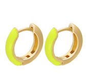 Bukuri Jewelry - Funky neon oorringen - citroengeel - geelkleurig - goudkleurig oorbellen