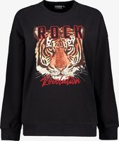 TwoDay dames sweater met tijgerkop - Zwart - Maat XL
