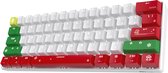 RK61 Gaming Keyboard Wit Kerst Editie Limited Edition - RGB Verlichting - Ergonomisch Mechanisch Gaming Toetsenbord Met Draadloos Verbinding - Qwerty - 60% Met Multimedia Toetsen -