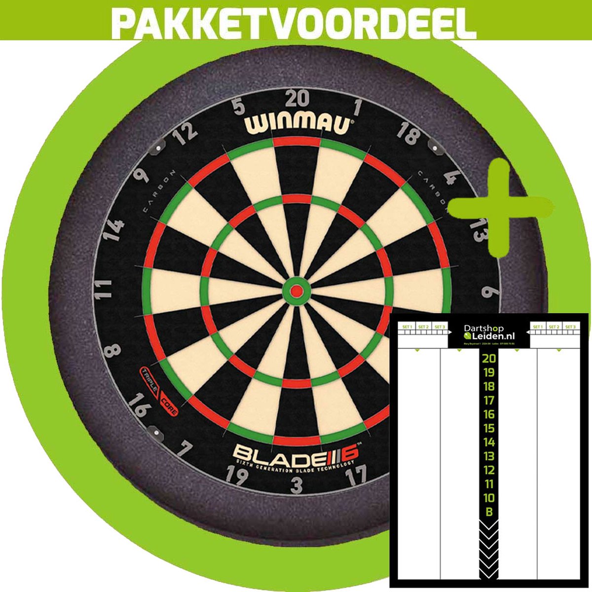 Jeu de fléchettes Winmau Blade 6 Triple Core + éclairage de jeu de
