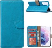 LuxeBass Boekhoesje geschikt voor Oppo Find X3 Lite - Turquoise - bookcase - boekhoesje - book case - boek hoesje