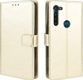 LuxeBass Hoesje geschikt voor Motorola Moto G8 Plus hoesje book case goud - telefoonhoes - gsm hoes - telefoonhoesjes
