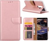 LuxeBass Hoesje geschikt voor Nokia 7 Plus - Bookcase Rose Goud - portemonnee hoesje - bookcase - boekhoesje - book case - boek hoesje