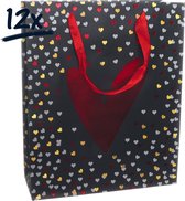 12st. Stevige draagtassen thema LOVE Valentijn (32x26x10)cm| zak | cadeautasje | gift bag | verpakking | zakken hart