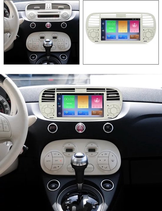 CarPlay Android Auto Fiat 500 2007-2015 Android 10 système de navigation et  multimédia