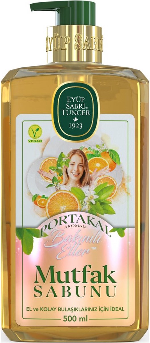 Eyüp Sabri Tuncer - Sinaasappel - Handzeep / Keukenzeep met pomp (Spons cadeau) - 500 ml