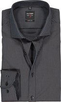 OLYMP - Level Five Overhemd 3D Patroon Bruin - 43 - Heren - Body-fit