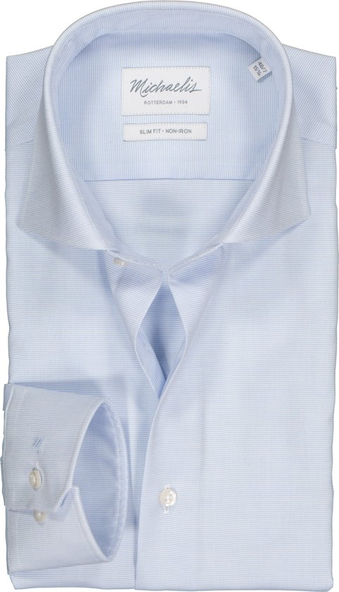 Michaelis Blauw faux-uni overhemd extra | bol.com