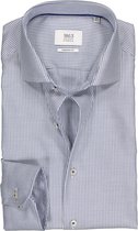 ETERNA 1863 modern fit premium overhemd - 2-ply structuur heren overhemd - blauw met wit pied de poule - Strijkvrij - Boordmaat: 38