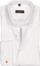 ETERNA slim fit overhemd - dubbele manchet - niet doorschijnend twill heren overhemd - wit - Strijkvrij - Boordmaat: 43