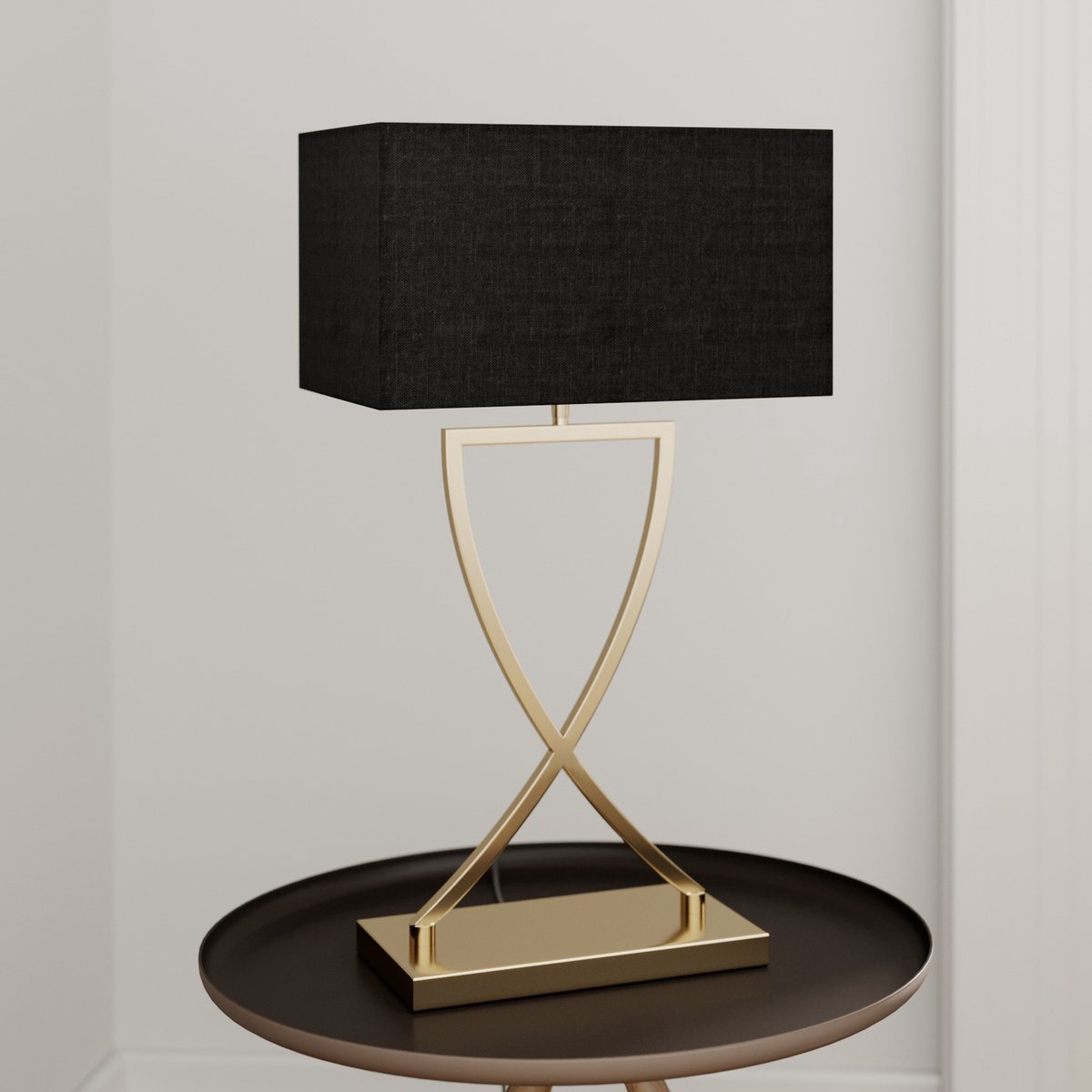Lucande - Tafellamp - 1licht - H: 66 cm - E27 - zwart