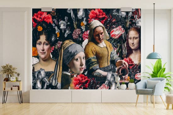 Papier Peint - Papiers Papier peint photo Art - Fleurs - Collage - Largeur 400 cm x Hauteur 300 cm