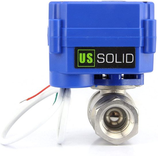 U.S. Solid 1 Motorized Ball Valve DN 25 Stainless Steel Electrical Ball Valve, 9-24V AC/DC, 2