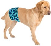 Hondenluier reu Luipaard blauw Maat XS - Wasbaar - Verstelbaar 23-33 cm