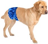Couche pour chien - Lavable - Bleu camouflage - Taille XS - Réglable 23-33 cm - La solution pour les pertes d'urine et l'incontinence indésirables