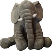 Knuffel - kussen olifant-Pluche-voor Baby/ volwassen Maat S 40CM Grijs