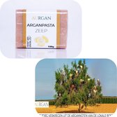 Arganolie Pasta 100g + Bamboe Zeepbakje – Biologische Zeep met Voedende Arganpasta