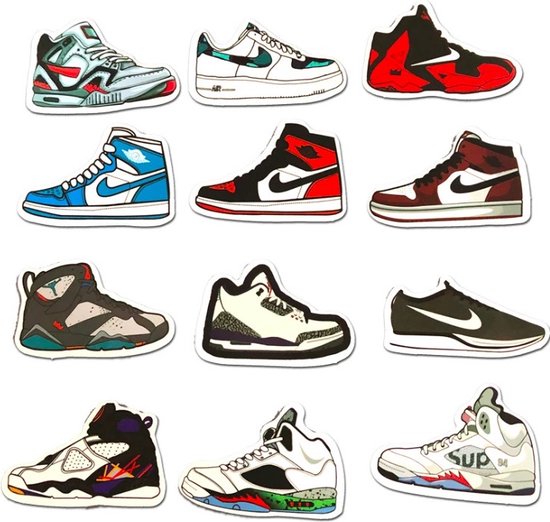 Joyha Vinyl Sneaker Laptop Stickers | Skate Stickers | Air Jordan 1 | Nike Airmax | Vans | Skateboard | Sneakers | Sneakerlover | Accessoires - Joyha