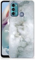 Silicone Back Cover Motorola Moto G60 Telefoon Hoesje Painting Grey