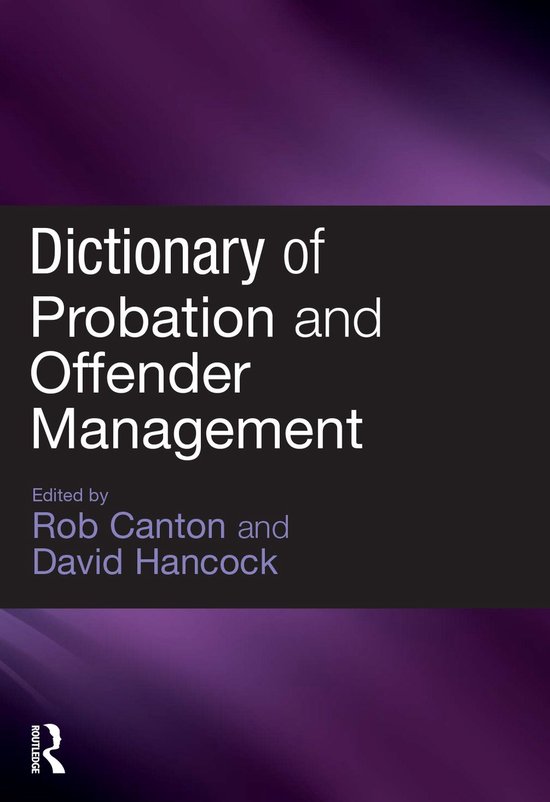 Dictionary of Probation and Offender Management - cover