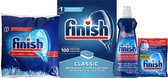 Bol.com Finish starter pack voor de vaatwasser - Vaatwaszout + Glansspoelmiddel + vaatwasmiddel + machinereiniger in een doos aanbieding