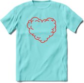 Valentijn Hart T-Shirt | Grappig Valentijnsdag Cadeautje voor Hem en Haar | Dames - Heren - Unisex | Kleding Cadeau | - Licht Blauw - M