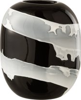 J-Line Vaas Milano Glas Wit/Zwart Medium