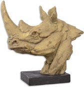 Resin sculptuur - Hoofd van Neushoorn - Gedetailleerd sculptuur - 45,4 cm hoog