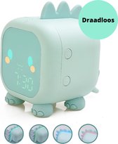 Ik Ben Zo Mooi Digitale Wekker Dinosaurus voor Kinderen met Nachtlampje - Draadloze Slaapwekker voor je Kind met 2 Alarmen, USB en Muziek