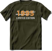 1995 Limited Edition T-Shirt | Goud - Zilver | Grappig Verjaardag en Feest Cadeau Shirt | Dames - Heren - Unisex | Tshirt Kleding Kado | - Leger Groen - L
