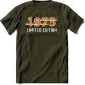 1975 Limited Edition T-Shirt | Goud - Zilver | Grappig Verjaardag en Feest Cadeau Shirt | Dames - Heren - Unisex | Tshirt Kleding Kado | - Leger Groen - M