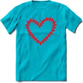 Valentijn Hart T-Shirt | Grappig Valentijnsdag Cadeautje voor Hem en Haar | Dames - Heren - Unisex | Kleding Cadeau | - Blauw - M
