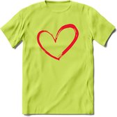 Valentijn Hart T-Shirt | Grappig Valentijnsdag Cadeautje voor Hem en Haar | Dames - Heren - Unisex | Kleding Cadeau | - Groen - S