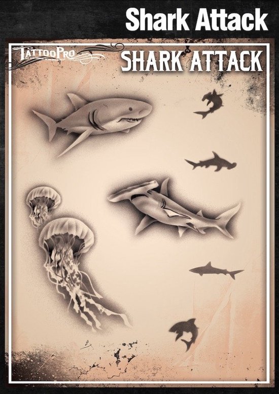 Wiser's Airbrush TattooPro Stencil – Shark Attack