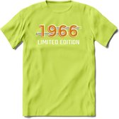 1966 Limited Edition T-Shirt | Goud - Zilver | Grappig Verjaardag en Feest Cadeau Shirt | Dames - Heren - Unisex | Tshirt Kleding Kado | - Groen - XL