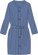 Woody badjas dames - blauw - 191-1-MOL-T/835 - maat XL