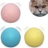 Kattenballetjes, Kattenspeelgoed | 3 stuks, Geel, Blauw, Roze | Interactief Kattenspeelgoed, Kattenspeeltje, Catnipbal, Catnip Speelgoed, Katten Ballen, Katten Speelgoed Interactie