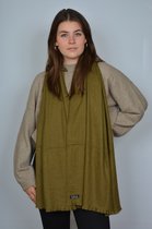 LILLA - Sjaal dames winter - olijfgroen gekleurd