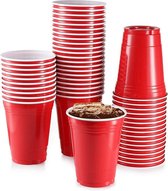 Red Cups - 50 stuks - 473ml - Party Cups - Drankspel - Beer Pong - Plastic Bekers - Red Cups - Rood