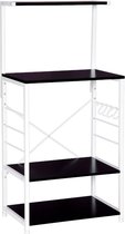 Kamyra® Houten Keukenkast met 3 Planken - Opbergkast, Boekenkast, Wandkast, Open Kast - 60x40x123 cm - Hout & Metaal - Wit