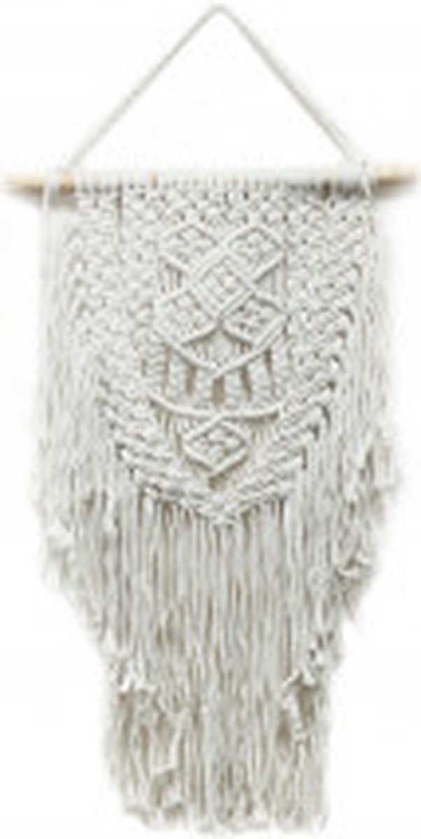 Macramé Wandkleed - Overvloed - Beige - 60x40cm