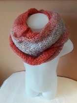 Colsjaal - Gebreide ronde sjaal - Oranje/Roze